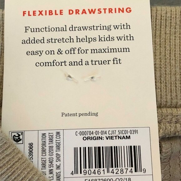 NWT Boys Cargo Shorts Pull On Pockets Bermuda Beige Tan Drawstring XS 4 5 Summer - Picture 6 of 9